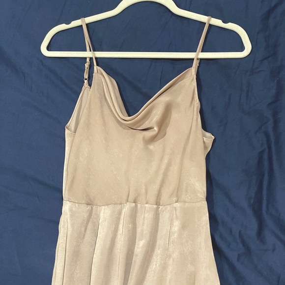 Cowl neck slip dress- champagne - Picture 2 of 4